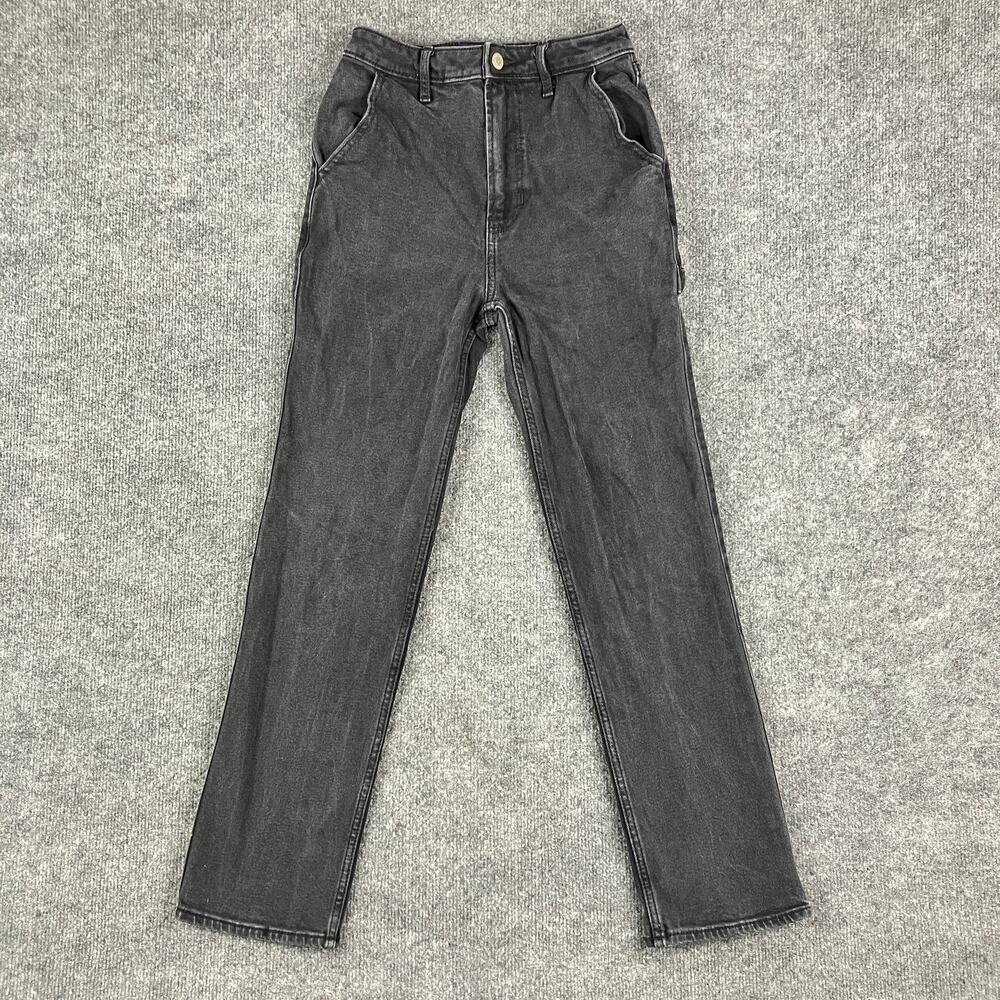 Hollister Jeans Womens 24x29 Black Ultra High-Rise Stacked Vintage Straight